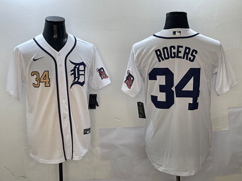 Men Detroit Tigers #34 Rogers White Game 2025 Nike MLB Jersey style 3114